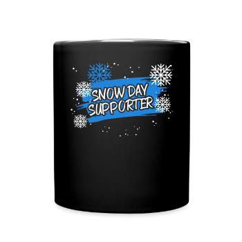 Snow Day Supporter Ice Cold Snowy Winter Season - Full Colour Mug - black - Front