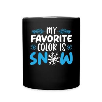 Meine Lieblingsfarbe ist Schneeliebhaber Wintersaison - Tasse einfarbig - Schwarz - Vorne