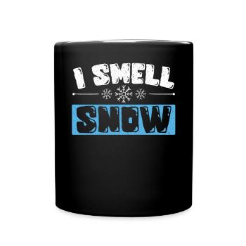 I Smell Snow Lover Ice Cold Snowy Winter Season - Full Colour Mug - black - Front
