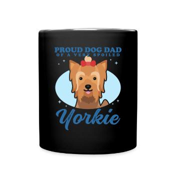 Yorkshire Terrier Papa Yorkie Chien Propriétaire Cadeau - Mug uni - noir - Devant