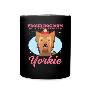 Yorkshire Terrier Maman Yorkie Chien Propriétaire Cadeau - Mug uni - noir - Devant