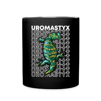 Uromastyx 80's Style Reptile Keeper Lizard - Full Colour Mug - black - Front