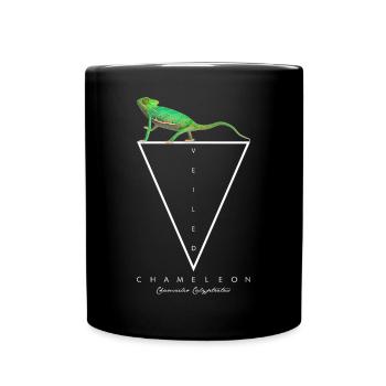 Veiled Chameleon Geometric Reptile Keeper - Full Colour Mug - black - Front