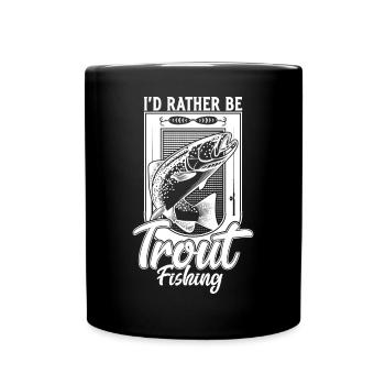 Je préfère pêcher la truite Drôle de pêche à la truite - Mug uni - noir - Devant