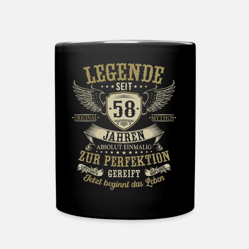 58 Geburtstag Legende Geburtstagsspruch 58 Jahre - Tasse einfarbig - Schwarz