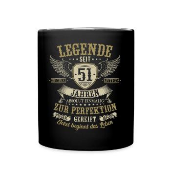 51 Geburtstag Legende Geburtstagsspruch 51 Jahre - Tasse einfarbig - Schwarz - Vorne