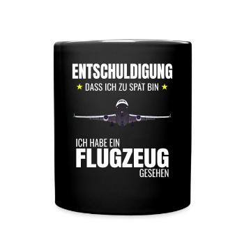 Flugzeug Luftfahrt Flieger Planespotter Idee - Tasse einfarbig - Schwarz - Vorne