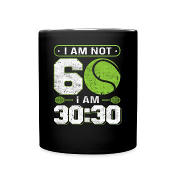 Funny design for tennis players 60th birthday - Full Colour Mug - black - Front