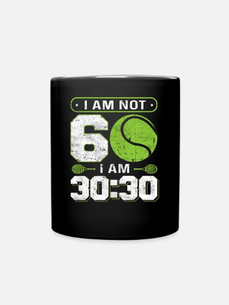 Lustiges Design für Tennisspieler 60. Geburtstag - Tasse einfarbig - Schwarz