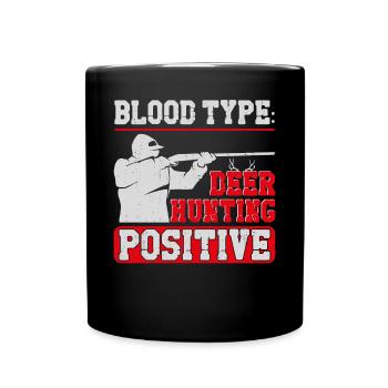 Buck Deer Hunting Hunter Blood - Full Colour Mug - black - Front