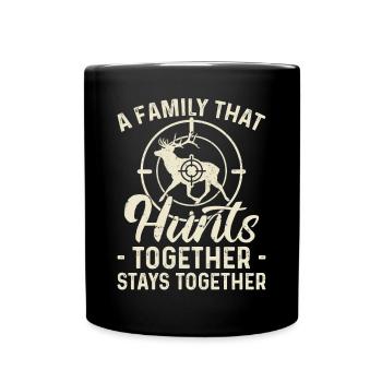 Buck Deer Hunting Hunter Family A - Full Colour Mug - black - Front