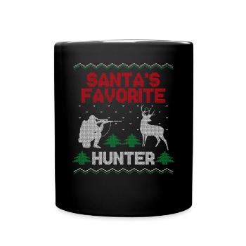 Buck Deer Hunting Hunter Christmas - Tasse einfarbig - Schwarz - Vorne