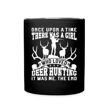 Buck Deer Chasse Hunter Girl Une fois - Mug uni - noir - Devant
