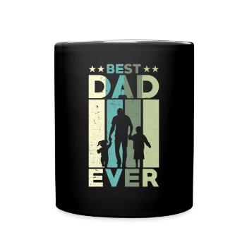 Meilleur père de tous les temps Retro Two Kids Best - Mug uni - noir - Devant