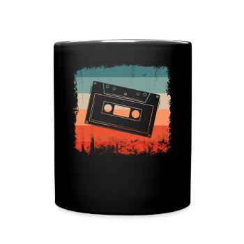 Audiokassette Retro Tape - Tasse einfarbig - Schwarz - Vorne