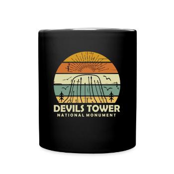 Wyoming National Monument Devils Tower Hiking Nature - Full Colour Mug - black - Front