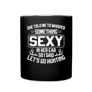 Chasseur de cerfs Buck à qui elle a parlé - Mug uni - noir - Devant