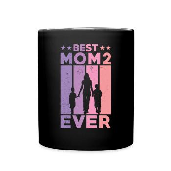 Meilleure mère de tous les temps Retro Two Kids Best - Mug uni - noir - Devant