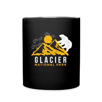 Glacier National Park Montana Wilderness Souvenir Bear - Mug uni - noir - Devant