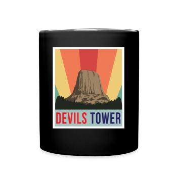 Wyoming Devils Tower National Monument Hiking Nature - Full Colour Mug - black - Front