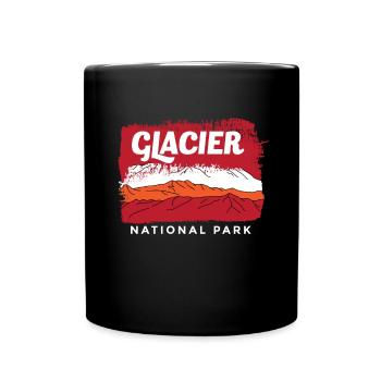 Glacier Souvenir Montana Mountains National Park - Full Colour Mug - black - Front