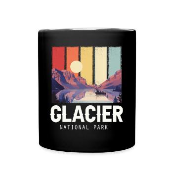 Glacier National Park Souvenir Montana Lac et Montagne - Mug uni - noir - Devant