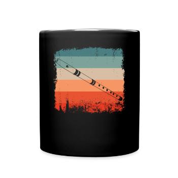 Flute Player Flute Retro - Full Colour Mug - black - Front
