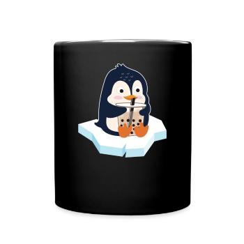 Kawaii Penguin Bubble Tea Boba Tea Penguin - Mug uni - noir - Devant