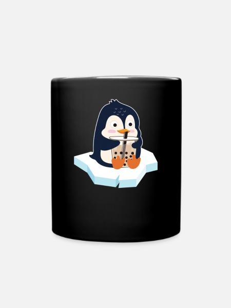 Kawaii Pinguin Bubble Tea Boba Tea Pinguin - Tasse einfarbig - Schwarz