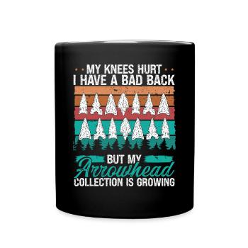 Arrowhead Hunting Knee Injury Back Pain Collector - Full Colour Mug - black - Front