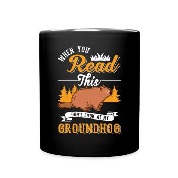 Murmeltier Groundhog Marmot Waldmurmeltier - Full Colour Mug - black - Front