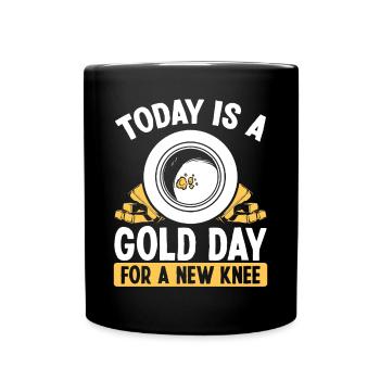 Gold Knee Injury Surgery Replacement Panner - Full Colour Mug - black - Front