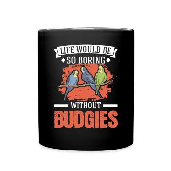 Cadeau perruche Welli Cockatiel - Mug uni - noir - Devant