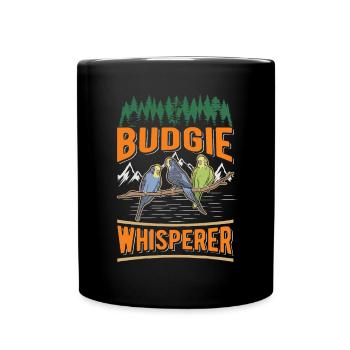 Perruche Budgerigar Whisperer Welli - Mug uni - noir - Devant