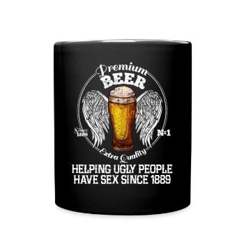 Biertrinker Bier Trinken Sauftour Männer - Tasse einfarbig - Schwarz - Vorne