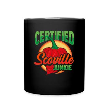 Certfied Scoville Junkie Habanero Chili Liebhaber - Tasse einfarbig - Schwarz - Vorne