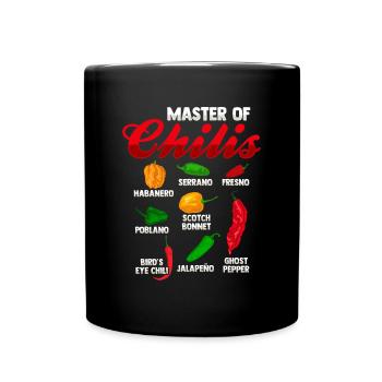 Master of Chilis Habanero-Chili-Liebhaber - Tasse einfarbig - Schwarz - Vorne
