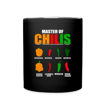 Master of Chilis Habanero-Chili-Liebhaber - Tasse einfarbig - Schwarz - Vorne