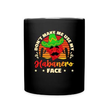 Mexikanisches Essen Habanero-Chili-Liebhaber - Tasse einfarbig - Schwarz - Vorne