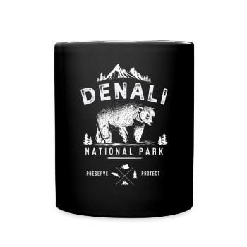 Alaska Gift USA Nature Bear Denali Grizzly Forest - Full Colour Mug - black - Front