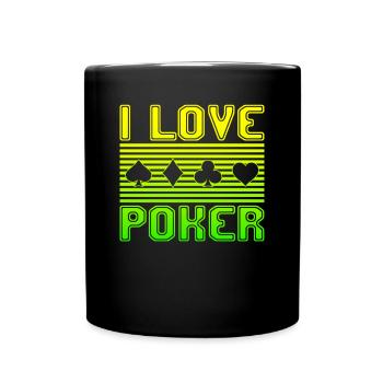 I love poker - Full Colour Mug - black - Front