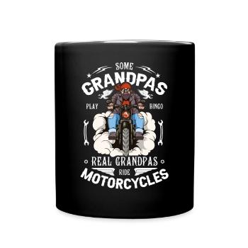 Grandpas Play Bingo Real Grandpas Ride Motorcycles - Full Colour Mug - black - Front