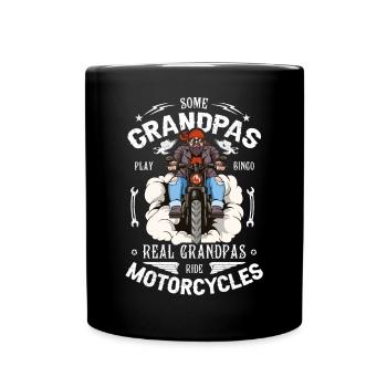 Opas spielen Bingo echte Opas fahren Motorräder - Tasse einfarbig - Schwarz - Vorne