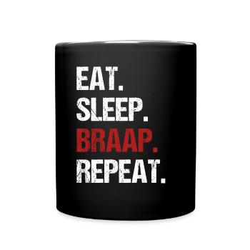 Mangez du sommeil Braap Répéter Drôle Dirt Bike Motocross - Mug uni - noir - Devant