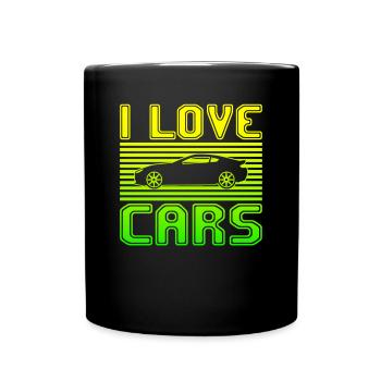 J’adore les voitures - Mug uni - noir - Devant