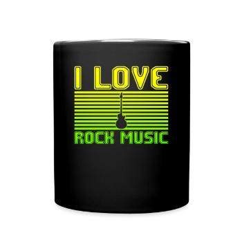 I love rock music - Tasse einfarbig - Schwarz - Vorne