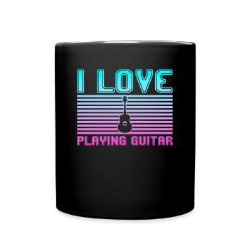 J’adore jouer de la guitare - Mug uni - noir - Devant