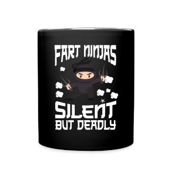 Ninja Ninjutsu Judo Katana Kids Shuriken Warrior - Full Colour Mug - black - Front