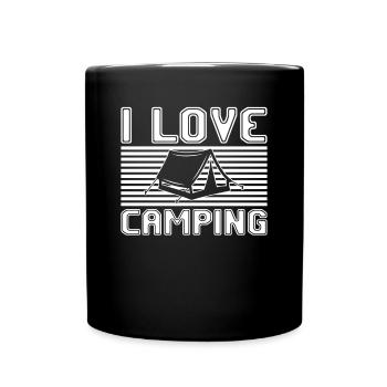 I love camping - Tasse einfarbig - Schwarz - Vorne