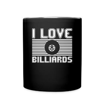 I love billiards - Tasse einfarbig - Schwarz - Vorne